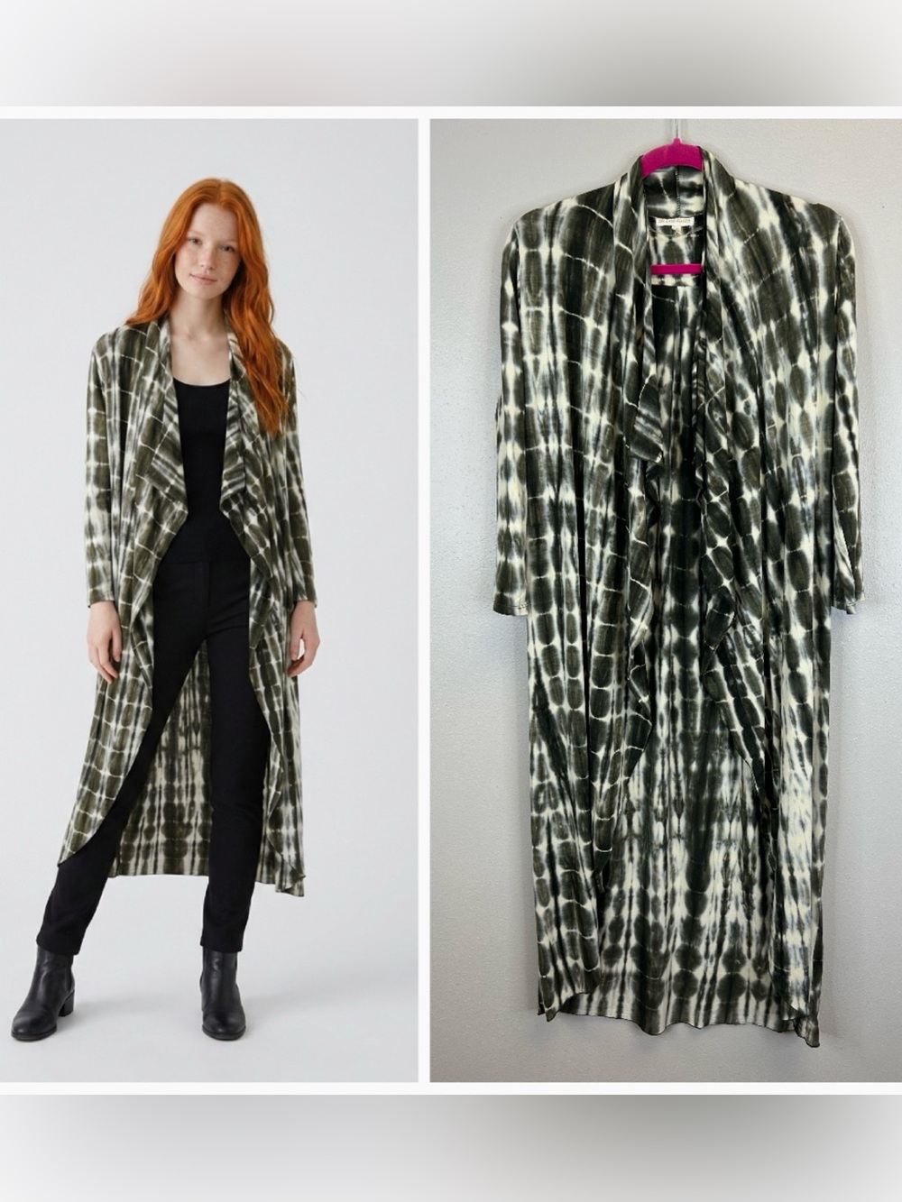 Tie Dye Long Duster Cardigan Size S Boho Flowy Hippie Festival Open Front Travel